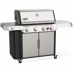 Weber Grills Genesis S-435 Natural Gas Grill With Sear Burner & Side Burner - Stainless Steel 13 Weber Grills Genesis S-435 Natural Gas Grill With Sear Burner & Side Burner - Stainless Steel -BBQDIRECT Shop Weber GENESIS 36400001 S 435 Propane Gas Grill with Sear Burner Side Burner Stainless Steel angle view