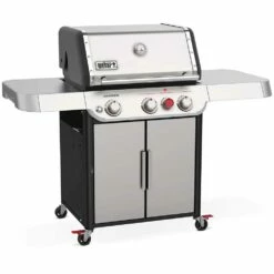 Weber Grills Genesis S-325s Natural Gas Grill With Sear Burner - Stainless Steel 13 Weber Grills Genesis S-325s Natural Gas Grill With Sear Burner - Stainless Steel -BBQDIRECT Shop Weber GENESIS 37300001 S 325s natural Gas Grill with Sear Burner Stainless Steel angle view