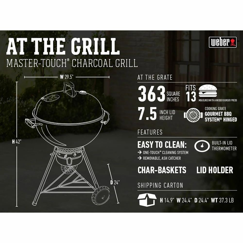 Weber Grills Master Touch 22-Inch Charcoal Grill With Gourmet BBQ System Cooking Grate - Spring Green 11 Weber Grills Master Touch 22-Inch Charcoal Grill With Gourmet BBQ System Cooking Grate - Spring Green - Image 9
