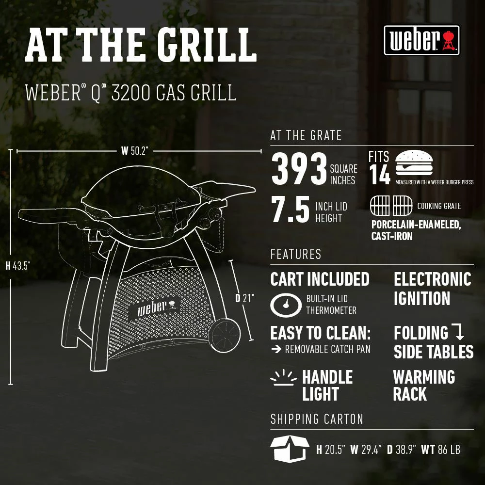 Weber Grills Q 3200 Portable Propane Gas Grill - Titanium 5 Weber Grills Q 3200 Portable Propane Gas Grill - Titanium - Image 3