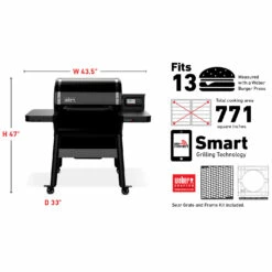 Weber Grills SmokeFire Sear+ ELX4 24-Inch Wi-Fi Enabled Wood Fired Pellet Grill - Black 15 Weber Grills SmokeFire Sear+ ELX4 24-Inch Wi-Fi Enabled Wood Fired Pellet Grill - Black -BBQDIRECT Shop Weber Grills SmokeFire Sear ELX4 24 Inch Wi Fi Enabled Wood Fired Pellet Grill Black 15