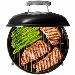 Weber Grills Smokey Joe Premium 14-Inch Portable Charcoal Grill - Black -BBQDIRECT Shop Weber Grills Smokey Joe 14 Inch Portable Charcoal Grill Black 10020 Food on Grill 2