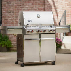 Weber Grills Summit S-470 Propane Gas Grill With Rotisserie, Sear Burner, And Side Burner -BBQDIRECT Shop Weber Grills Summit S 470 Propane Gas Grill with Rotisserie Sear Burner and Side Burner 7170001 Lifestyle
