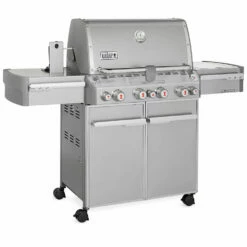 Weber Grills Summit S-470 Propane Gas Grill With Rotisserie, Sear Burner, And Side Burner -BBQDIRECT Shop Weber Grills Summit S 470 Propane Gas Grill with Rotisserie Sear Burner and Side Burner 7170001 Side View
