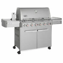 Weber Grills Summit S-670 Propane Gas Grill With Rotisserie, Sear Burner, And Side Burner -BBQDIRECT Shop Weber Grills Summit S 670 Propane Gas Grill with Rotisserie Sear Burner and Side Burner 7370001 Side View