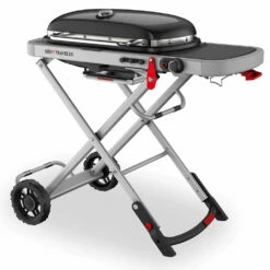 Weber Grills Traveler Portable Propane Gas Grill - Black 21 Weber Grills Traveler Portable Propane Gas Grill - Black -BBQDIRECT Shop Weber Grills Traveler Portable Propane Gas Grill Black 9010001 Side View