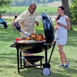 Weber Grills Ranch Kettle 37-Inch Charcoal BBQ Grill - Black 9 Weber Grills Ranch Kettle 37-Inch Charcoal BBQ Grill - Black -BBQDIRECT Shop Weber Ranch Kettle Charcoal Grill lifestyle