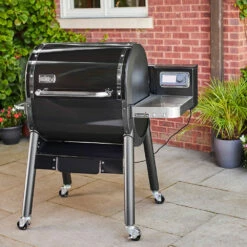 Weber Grills SmokeFire EX4 24-Inch Wi-Fi Enabled Wood Fired Pellet Grill - 2nd Generation -BBQDIRECT Shop Weber SmokeFire EX4 24 Inch Wi Fi Enabled Wood Fired Pellet Grill 2nd Generation 22510201 Lifestyle
