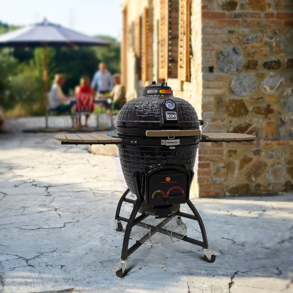 Icon Grills 400 Series Vision XR402 Deluxe Freestanding Ceramic Kamado Grill - Black 5 Icon Grills 400 Series Vision XR402 Deluxe Freestanding Ceramic Kamado Grill - Black - Image 3
