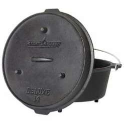 Camp Chef 14-Inch Pre-Seasoned Cast Iron Deluxe Dutch Oven - 12 Quart