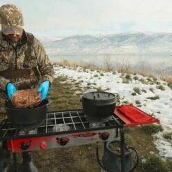 Camp Chef 14-Inch Pre-Seasoned Cast Iron Deluxe Dutch Oven - 12 Quart -BBQDIRECT Shop do14 1 2