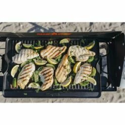 Camp Chef 24-Inch Reversible Cast Iron Grill & Griddle 16 Camp Chef 24-Inch Reversible Cast Iron Grill & Griddle -BBQDIRECT Shop ex90lw cgg24b beach chicken shot from above