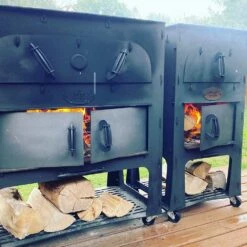 Oven Brothers The Big Bro Outdoor Wood Fired Pizza Oven Kit -BBQDIRECT Shop oven brothers big bro side by side view
